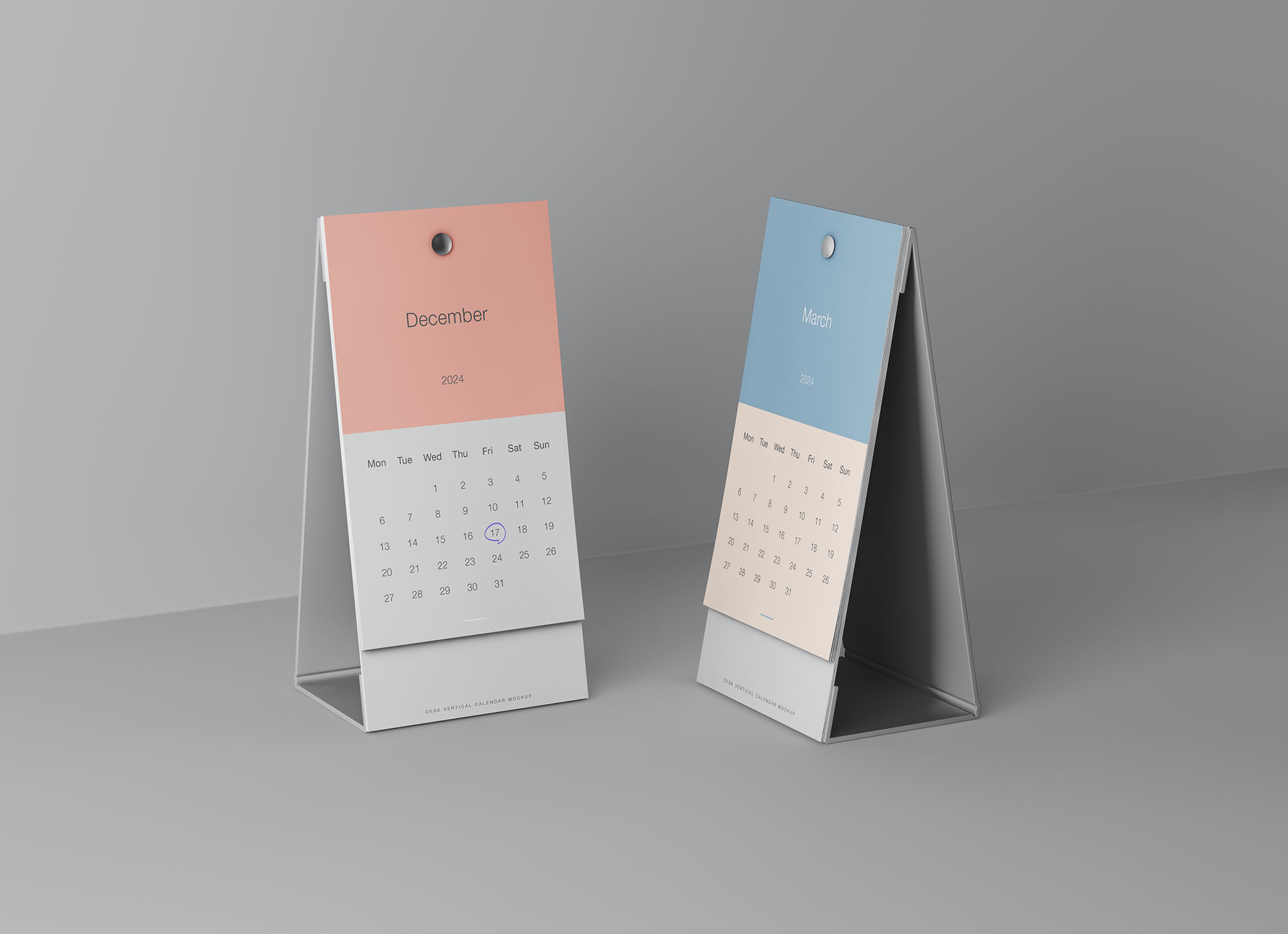 竖版A字形日历样机 Vertical Calendar Mockup 样机素材 sucaiwan.com
