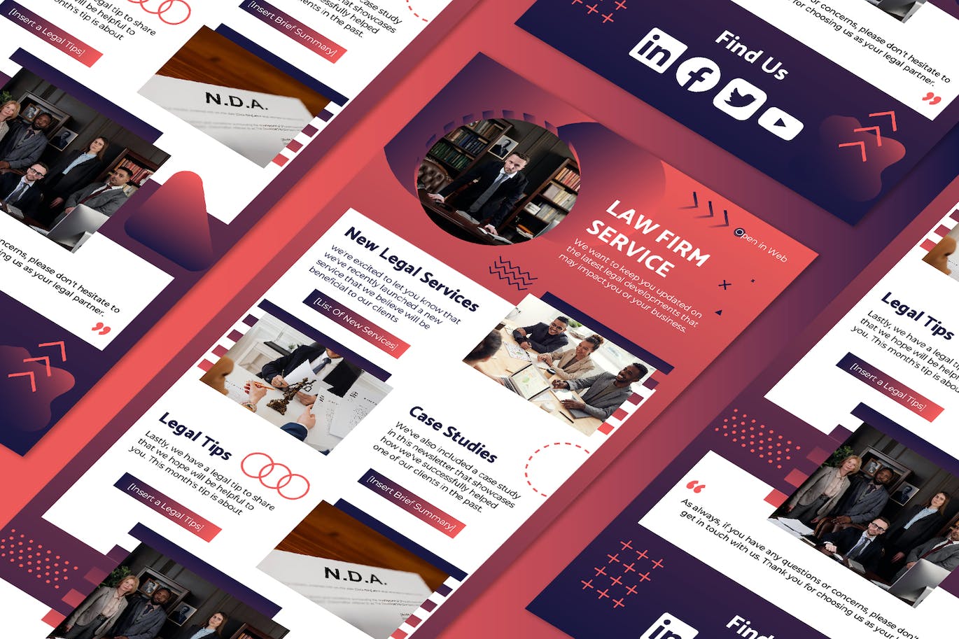 公司业务推广电子邮件通讯模板 Company Email Newsletter APP UI sucaiwan.com