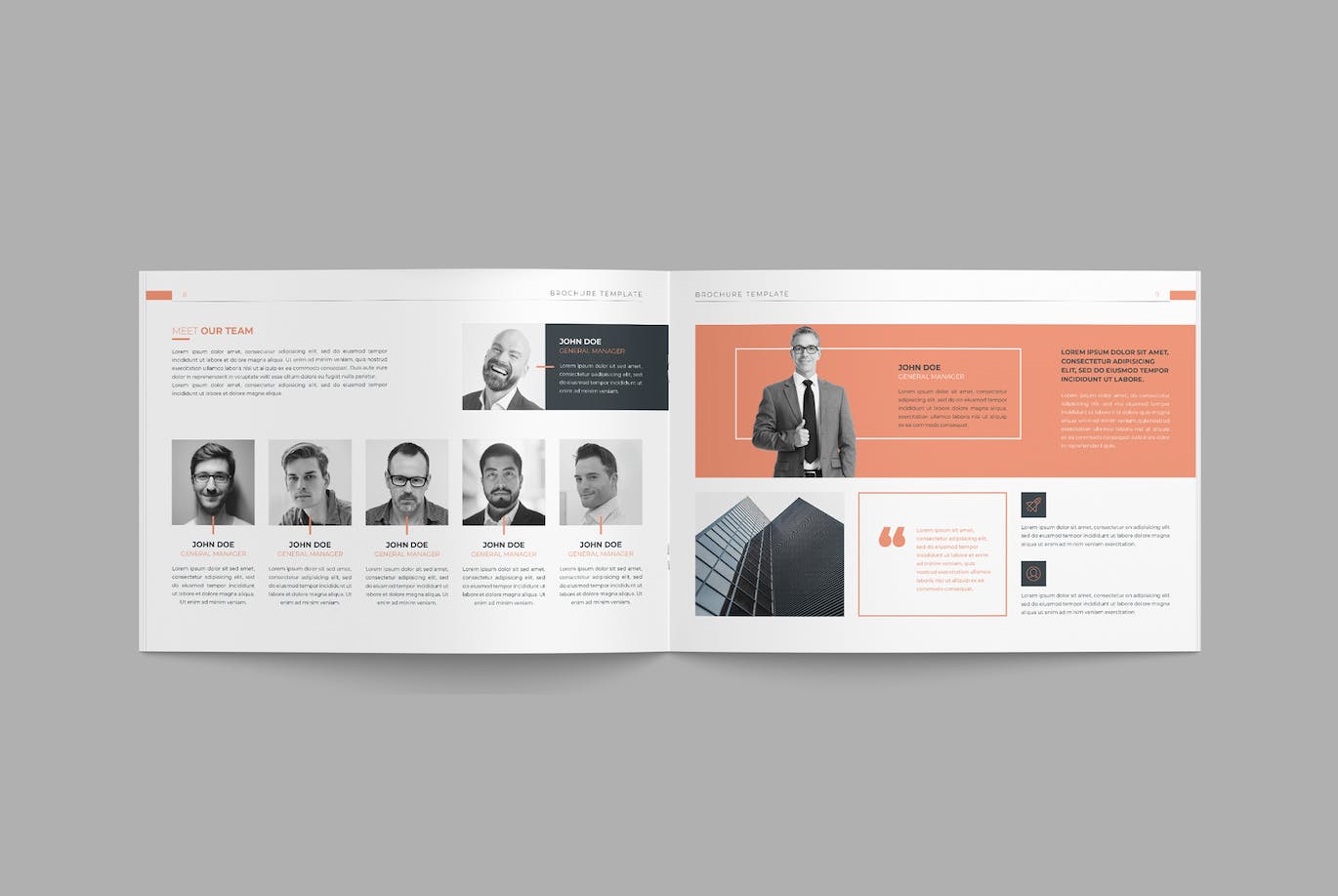 公司简介横版杂志版式设计模板 Company Profile Landscape Brochure 幻灯图表 sucaiwan.com