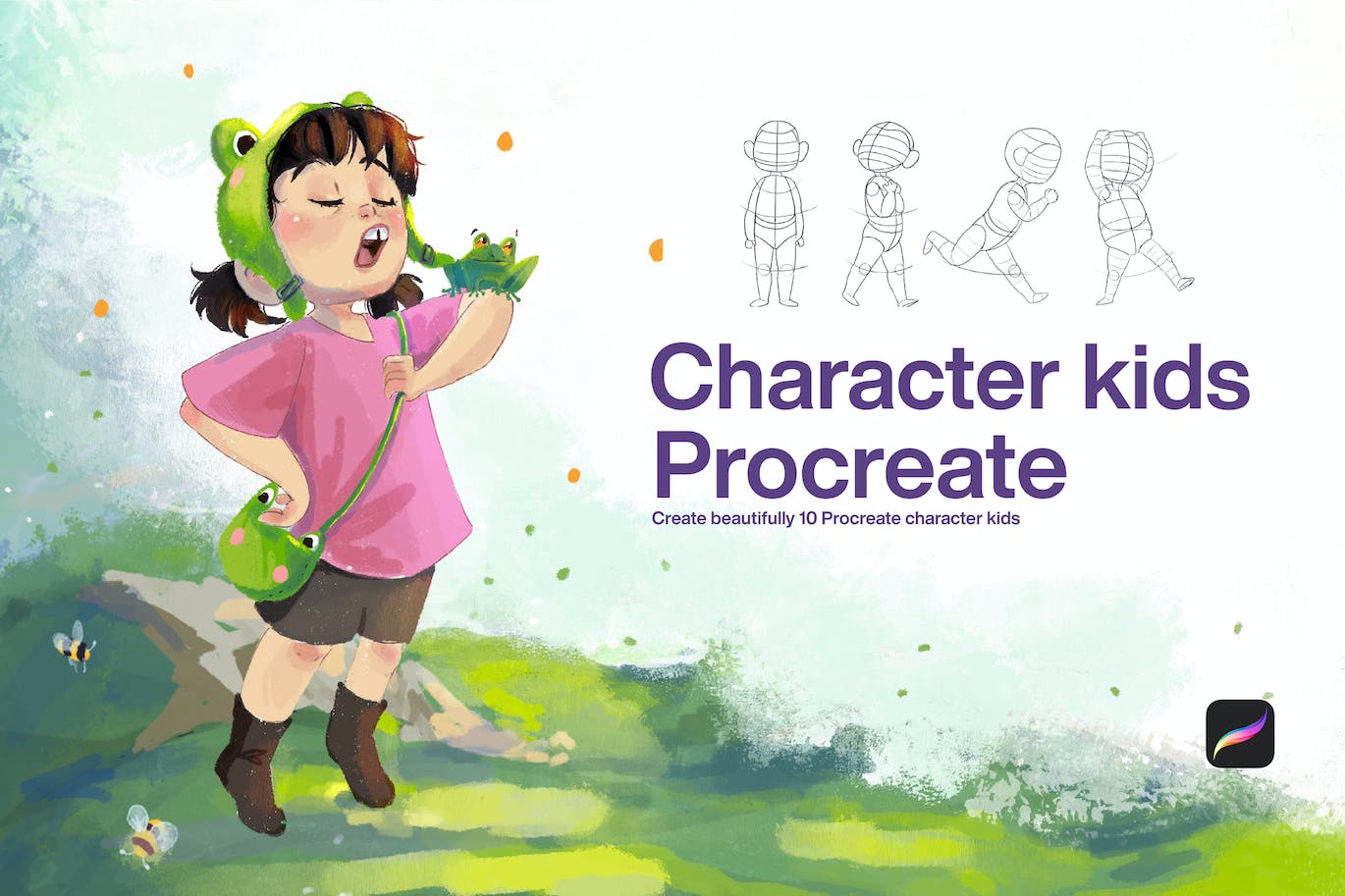 10个人物儿童Procreate笔刷 10 Character Kids Stamps Procreate 笔刷资源 sucaiwan.com