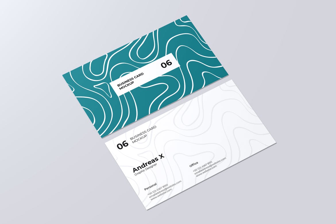 名片设计演示效果图样机 Landscape Business Card Mockup 样机素材 sucaiwan.com