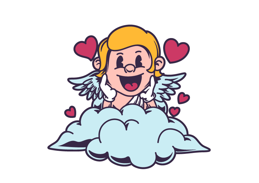丘比特复古卡通插画集 Cupid Retro Cartoon Illustration Set 图片素材 sucaiwan.com