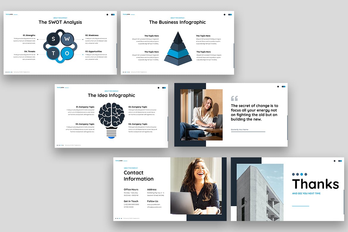 企业投资谷歌幻灯片演示文稿模板 Kompanie – Company Profile Google Slides 幻灯图表 sucaiwan.com