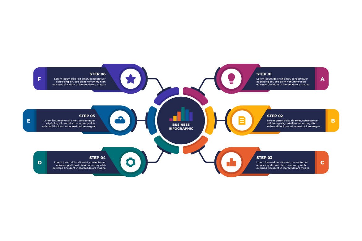 现代商业选项信息图表模板 Modern Business Infographic Template 幻灯图表 sucaiwan.com