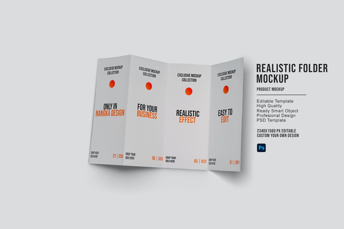 折页文件夹样机图 Realistic Folder Mockup 样机素材 sucaiwan.com