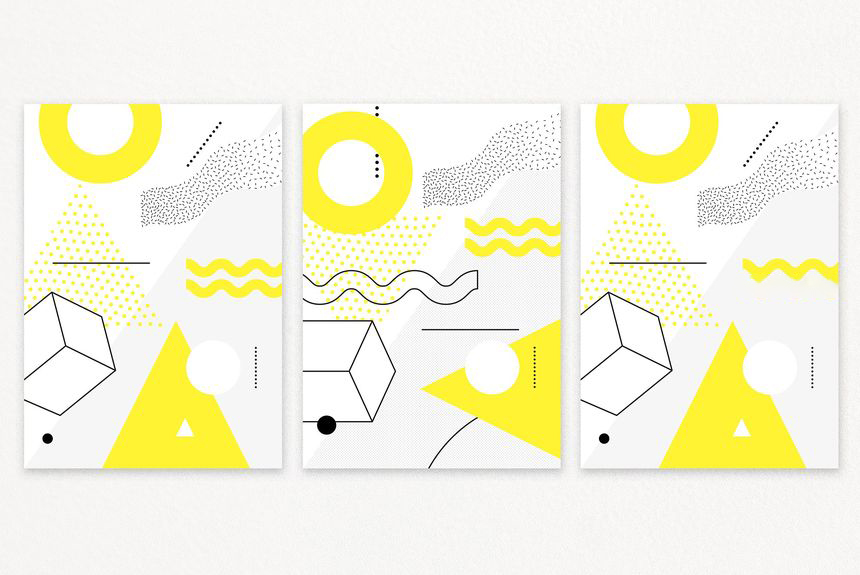 PNG素材-60款极简设计抽象几何图形矢量海报PNG元素 图片素材 sucaiwan.com