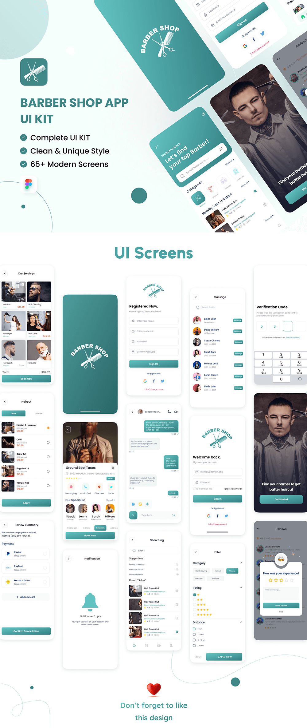 理发师App应用程序UI套件 APP UI sucaiwan.com