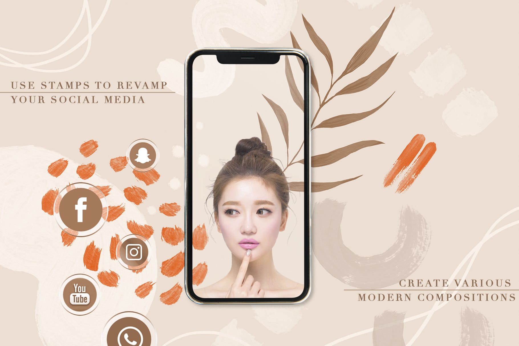 抽象画笔印章Procreate和ps笔刷 90 Procreate Stamps&Photoshop Brushes 笔刷资源 sucaiwan.com