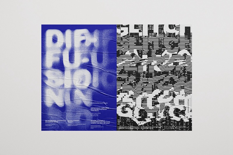 20个潮流抽象视觉海报标题特效字体设计智能贴图样机模板 Typographic Poster Layouts No.01 样机素材 sucaiwan.com