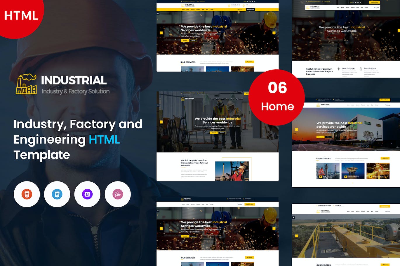 工业、工厂和工程网站模板 Industry, Factory and Engineering Template APP UI sucaiwan.com