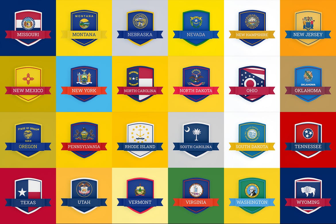 国旗丝带Banner横幅样机素材 USA Flag Ribbon Banners 样机素材 sucaiwan.com