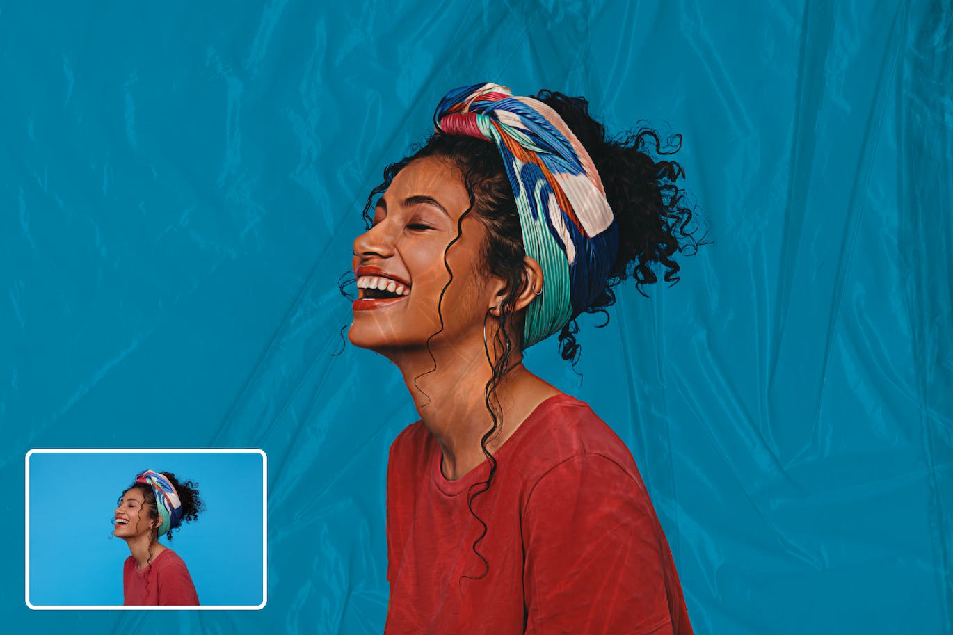 塑料包装膜效果PS动作模板 Plastic Wrapped Overlay Photoshop Action 插件预设 sucaiwan.com