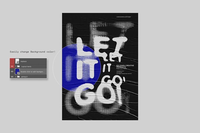 20个潮流抽象视觉海报标题特效字体设计智能贴图样机模板 Typographic Poster Layouts No.01 样机素材 sucaiwan.com