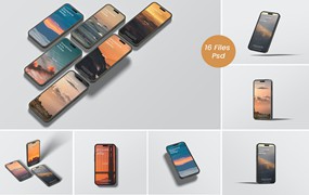 16种不同样式iPhone 14 Pro手机样机图 Smartphone 14 Pro Mockup