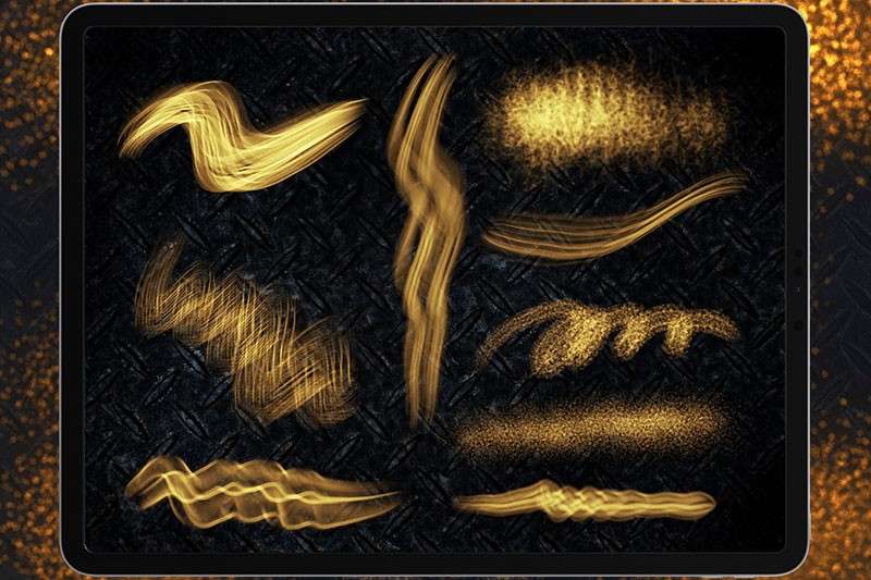 9种光效纹理Procreate手写笔刷 笔刷资源 sucaiwan.com