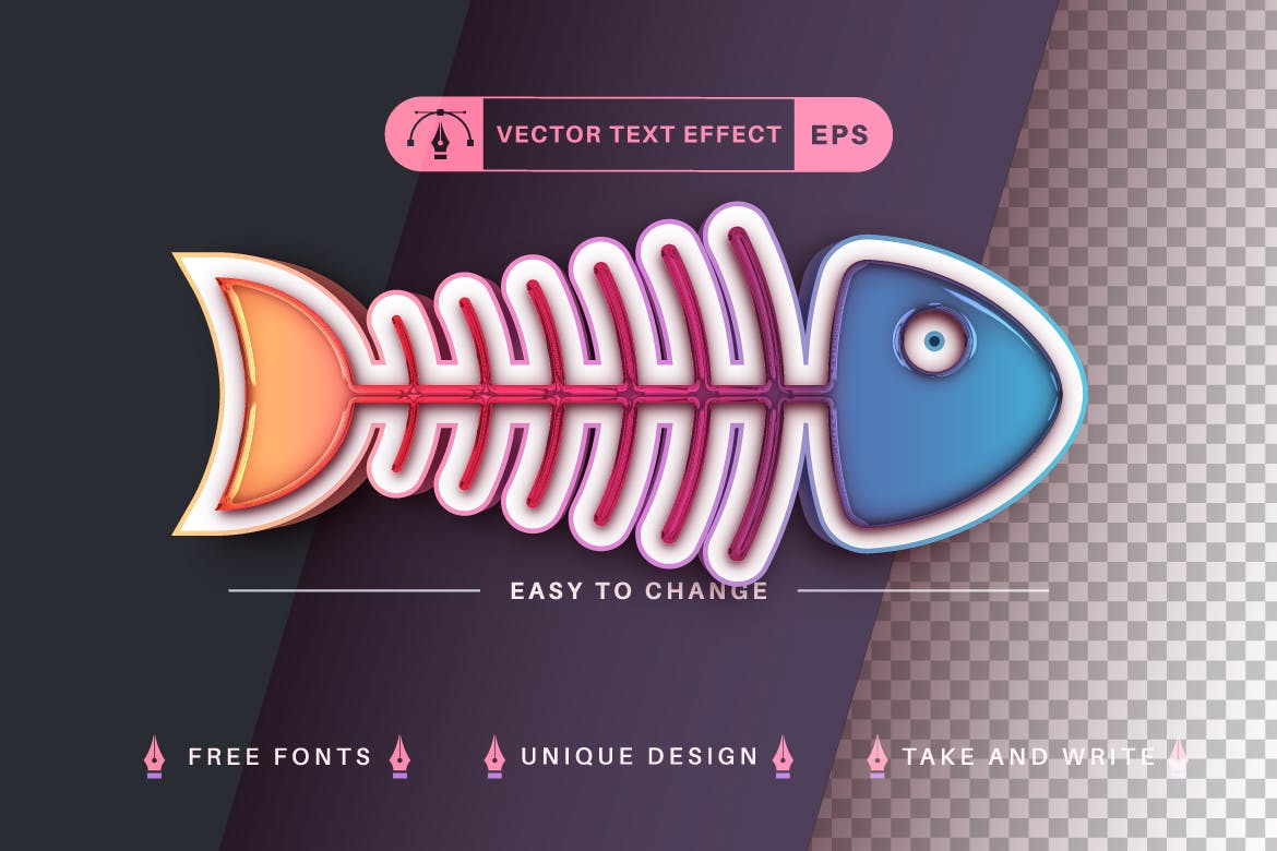 魔法渐变矢量文字效果字体样式 Magic Unicorn – Editable Text Effect, Font Style 插件预设 sucaiwan.com