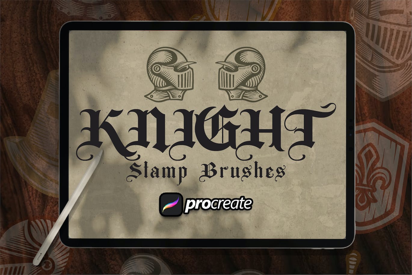 骑士纹章Procreate印章绘画笔刷素材 Knight Heraldic Brush Stamp Procreate 笔刷资源 sucaiwan.com