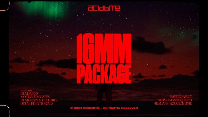 Acidbite 复古4K电影扫描16mm颗粒薄膜烧伤污垢划痕覆盖视频素材 影视音频 sucaiwan.com