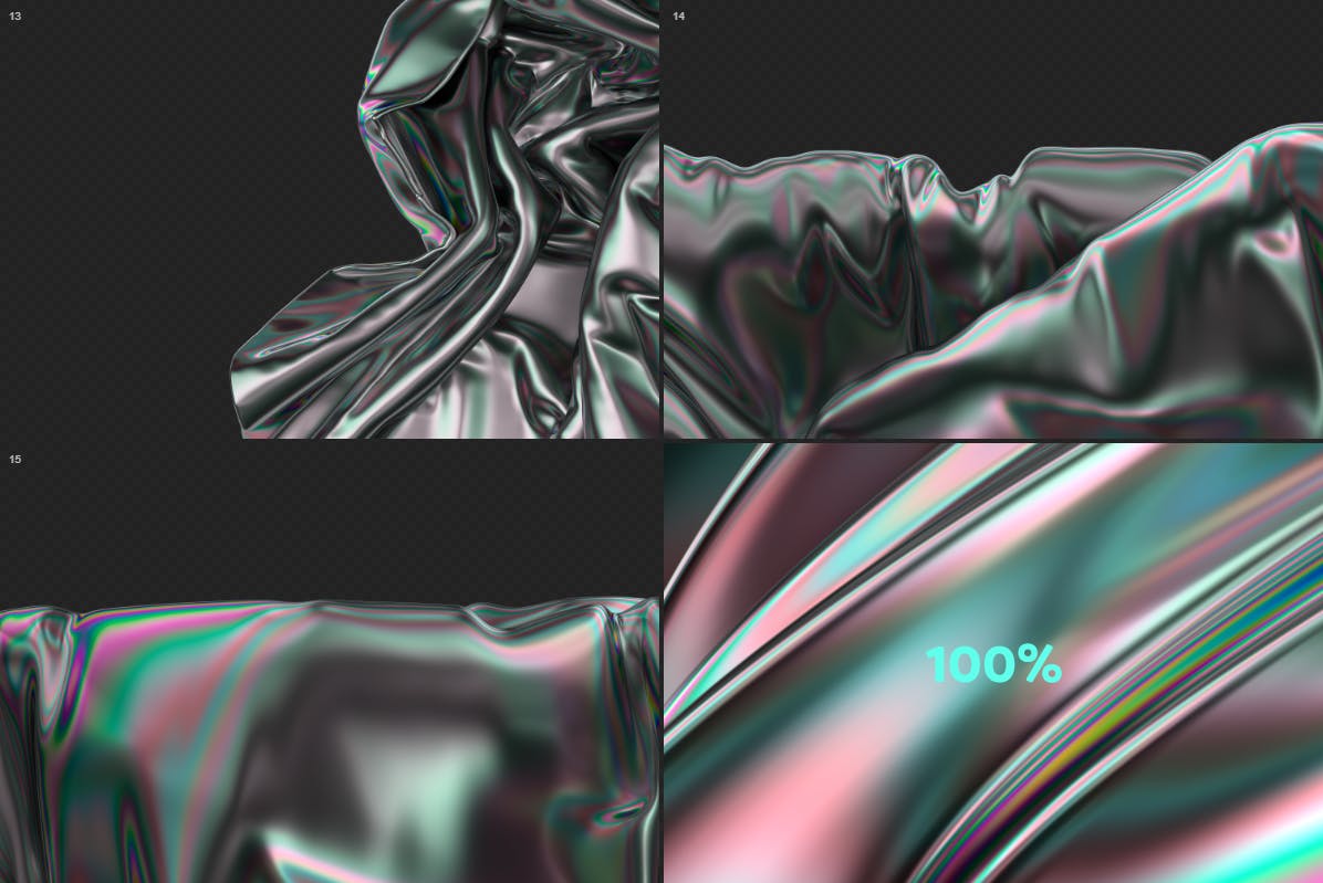 15个全息彩虹色的抽象背景图片素材 Iridescent Abstract Backgrounds 图片素材 sucaiwan.com