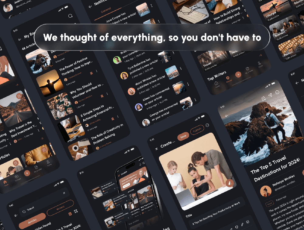 文章和博客App应用程序UI套件 APP UI sucaiwan.com