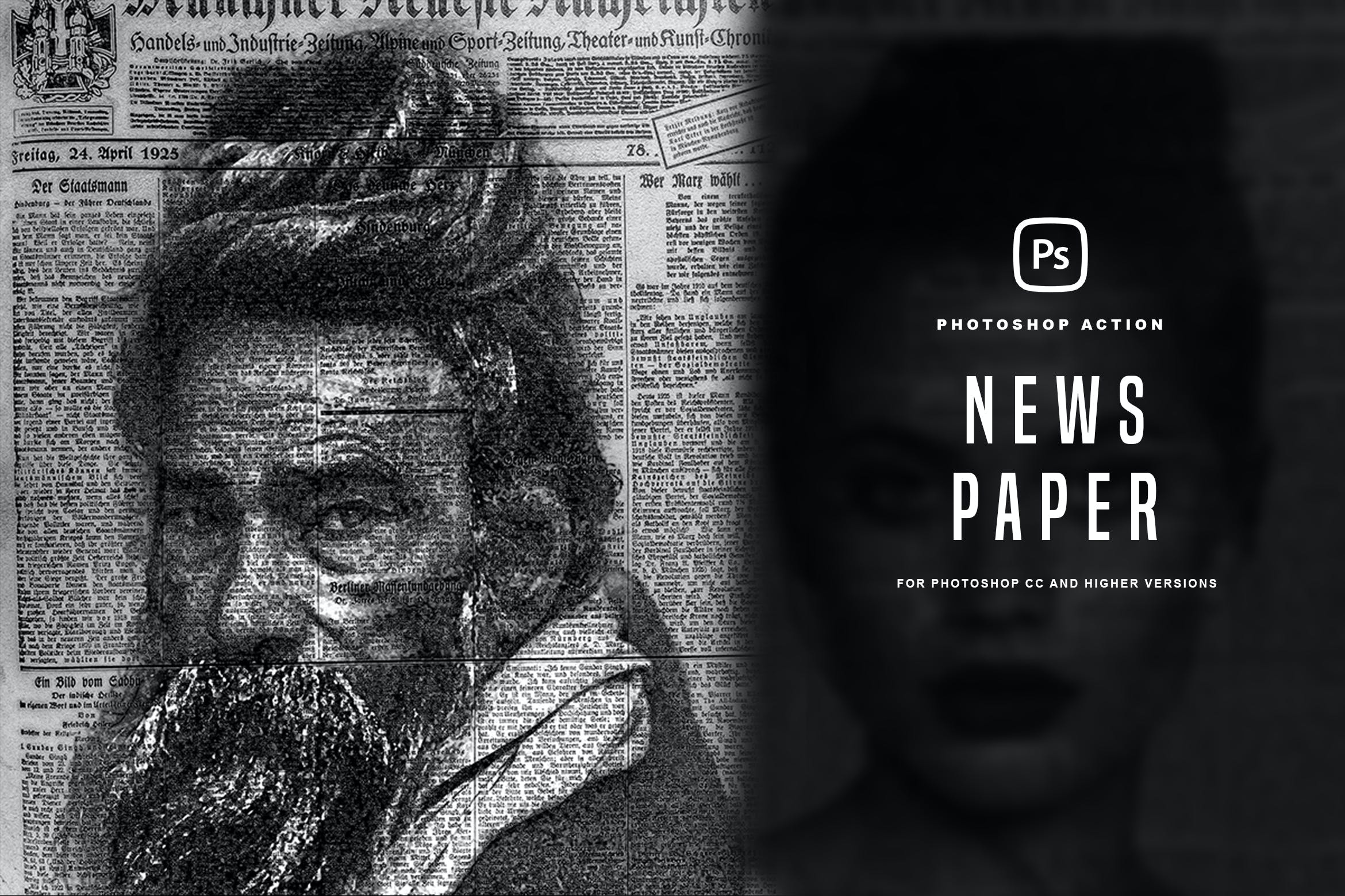 印刷报纸PS照片效果动作 News Paper Photoshop Effect 插件预设 sucaiwan.com