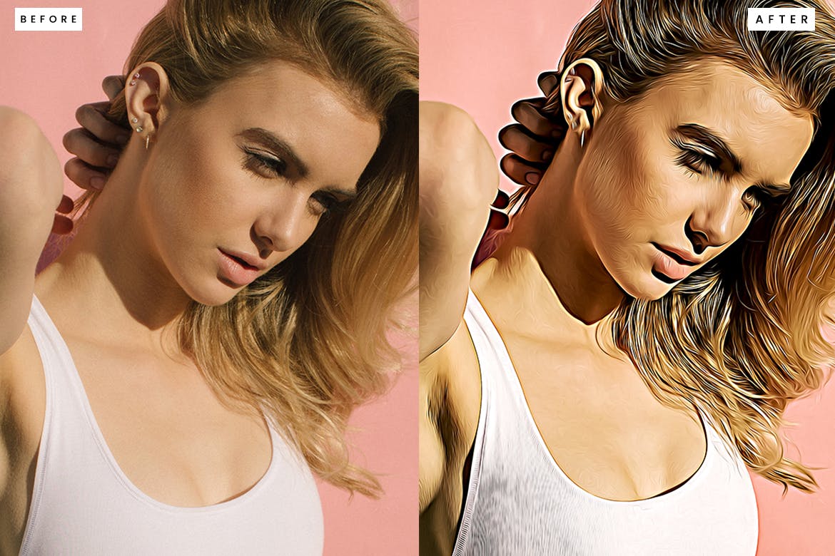 绘画效果照片处理Photoshop动作 Painting Photoshop Action 插件预设 sucaiwan.com