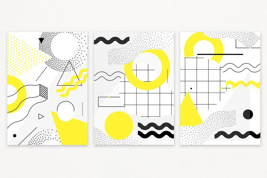 PNG素材-60款极简设计抽象几何图形矢量海报PNG元素 图片素材 sucaiwan.com