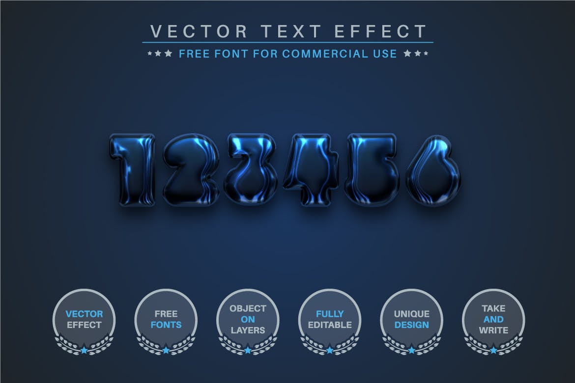 深色气泡矢量文字效果字体样式 Dark Bubble – Editable Text Effect, Font Style 插件预设 sucaiwan.com