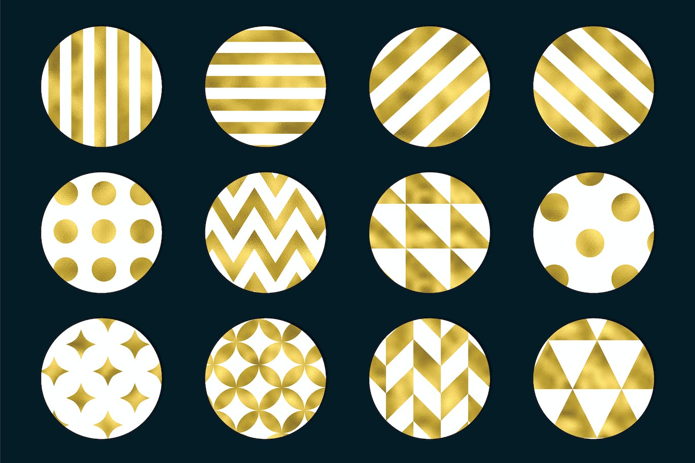 几何金箔无缝图案 Gold Foil Geometric PSD Patterns 图片素材 sucaiwan.com