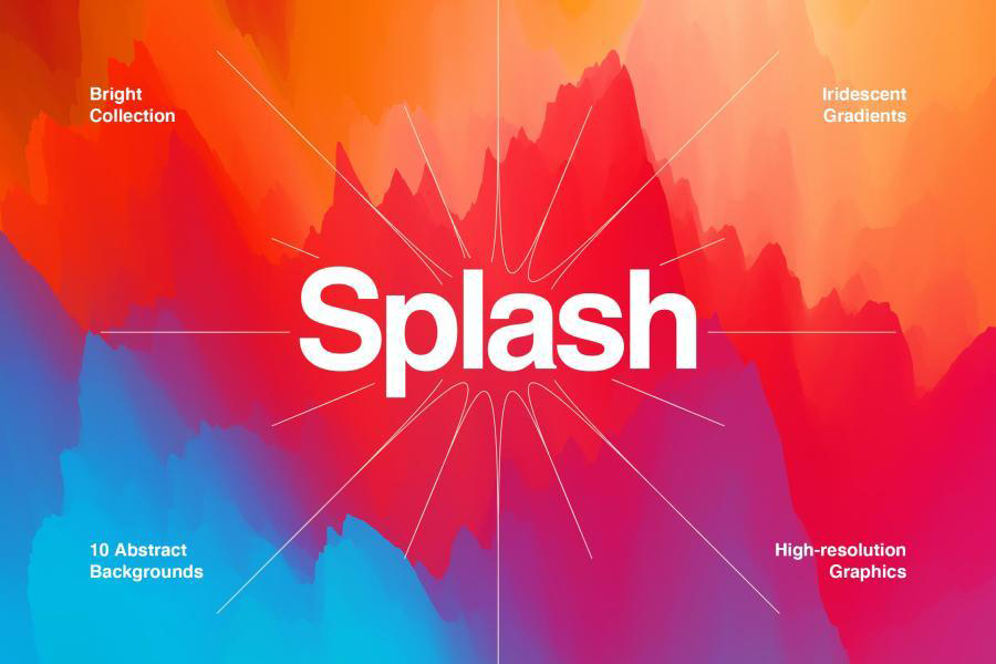 背景素材-彩虹色云彩山体渐变叠加剪影背景JPG素材 图片素材 sucaiwan.com