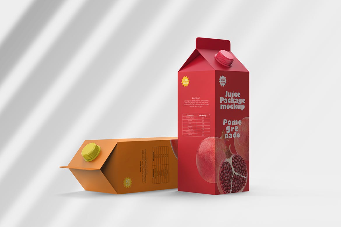 果汁/牛奶盒包装设计样机 Juice Box Mockup 样机素材 sucaiwan.com