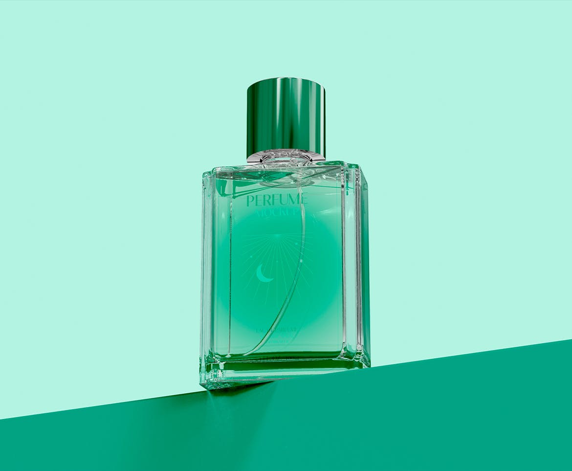 香水玻璃瓶品牌设计样机图 Perfume Bottle Mockup 样机素材 sucaiwan.com