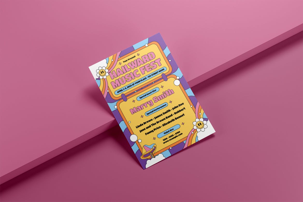 复古音乐节海报传单媒体套件 Retro Music Festival – Flyer Media Kit 设计素材 sucaiwan.com