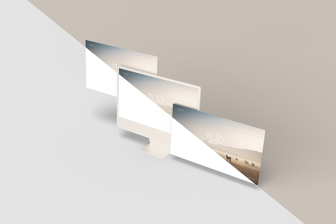 iMac屏幕显示器样机模板 iMac Screen Mockup 样机素材 sucaiwan.com