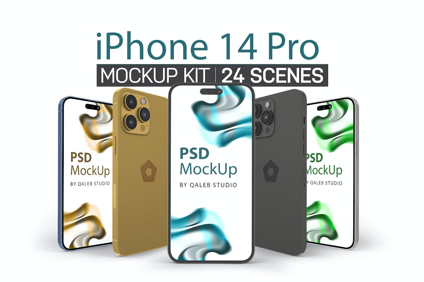 多角度展示iPhone 14 Pro手机样机 iPhone 14 样机素材 sucaiwan.com