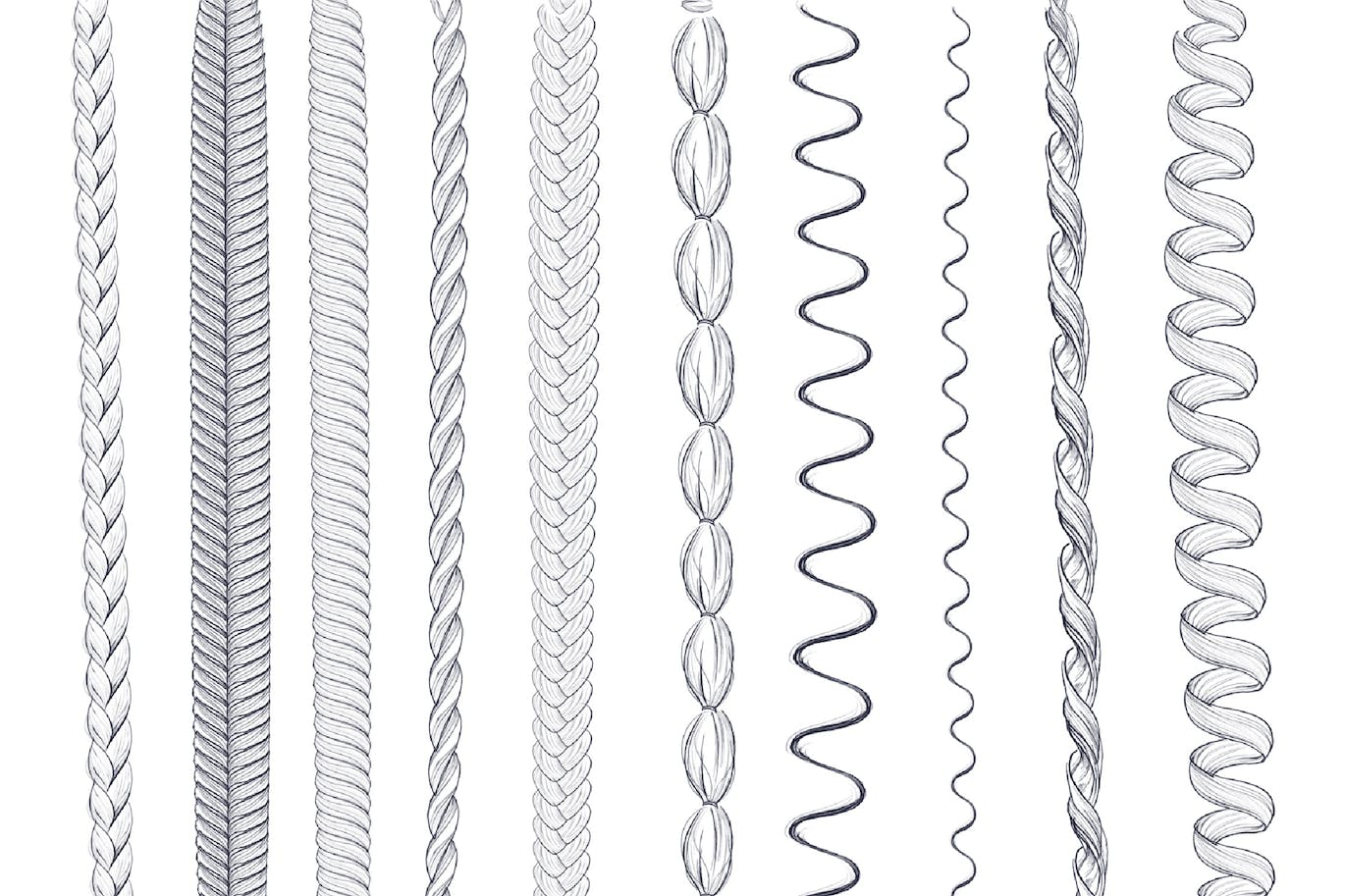 10个发型印章Procreate笔刷 10 Hairstyle Brush Procreate 笔刷资源 sucaiwan.com
