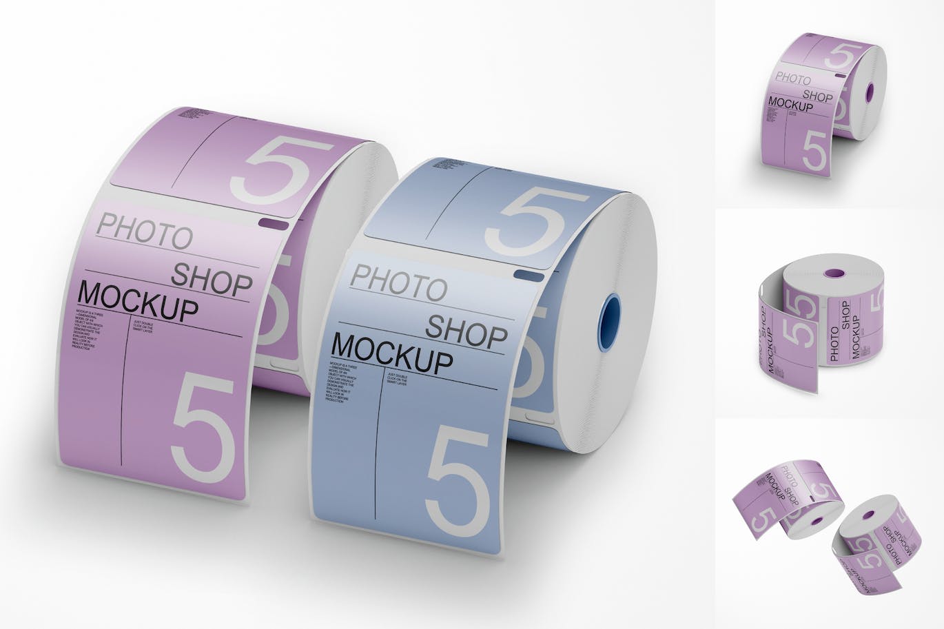 贴纸卷品牌设计样机集 Sticker Roll Mockup Set 样机素材 sucaiwan.com