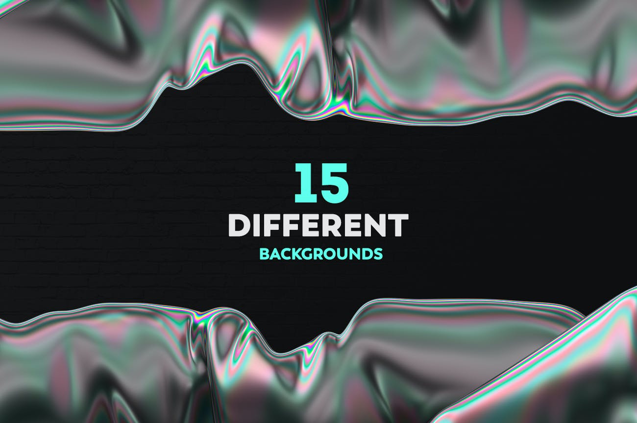 15个全息彩虹色的抽象背景图片素材 Iridescent Abstract Backgrounds 图片素材 sucaiwan.com