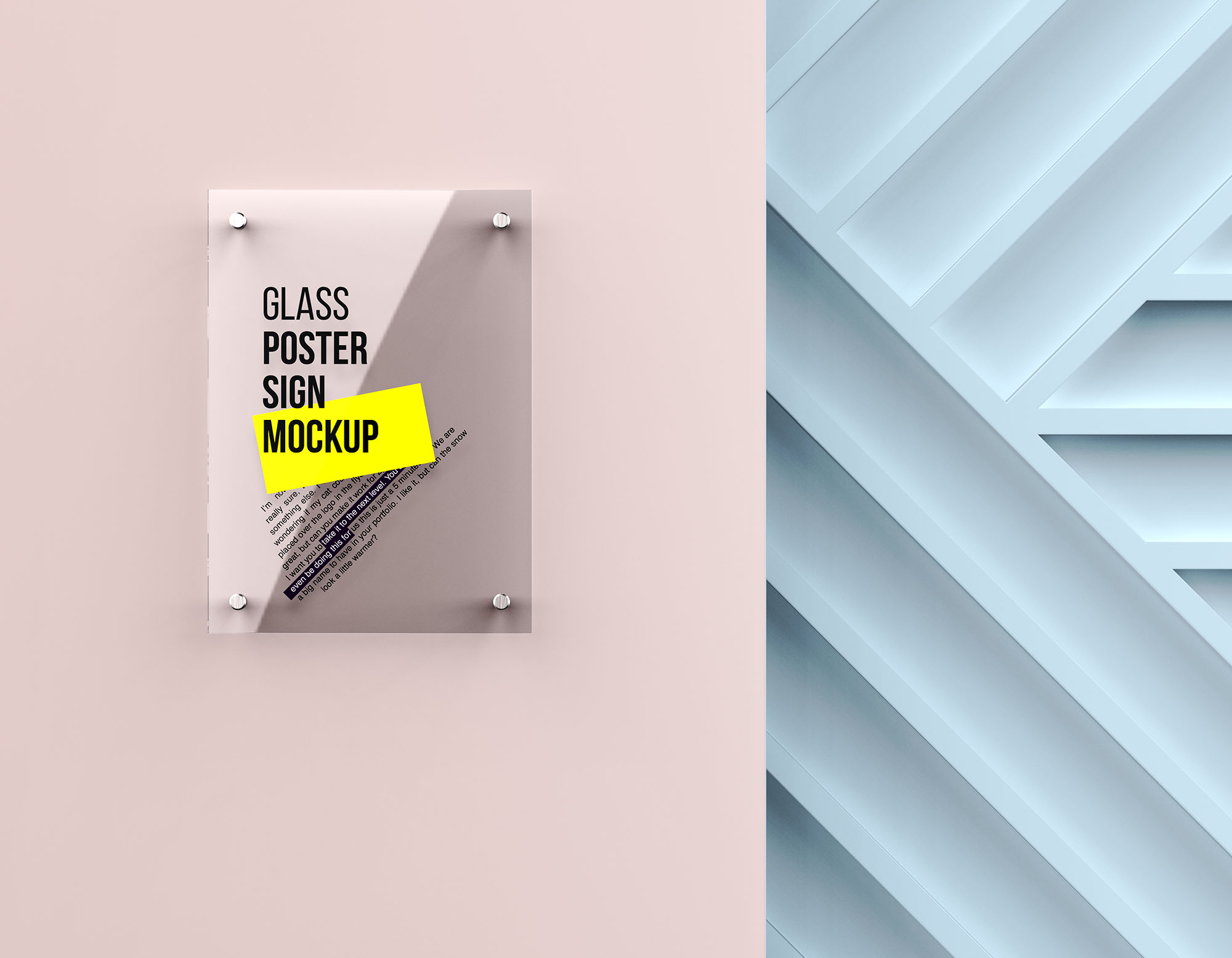 玻璃海报标牌样机 Glass Poster Mockup 样机素材 sucaiwan.com