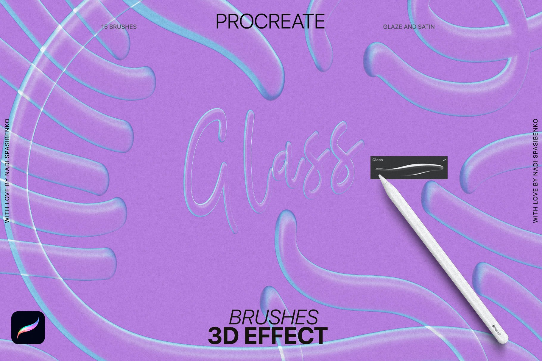 3D效果Procreate画笔 3D effect Procreate Brushes 笔刷资源 sucaiwan.com