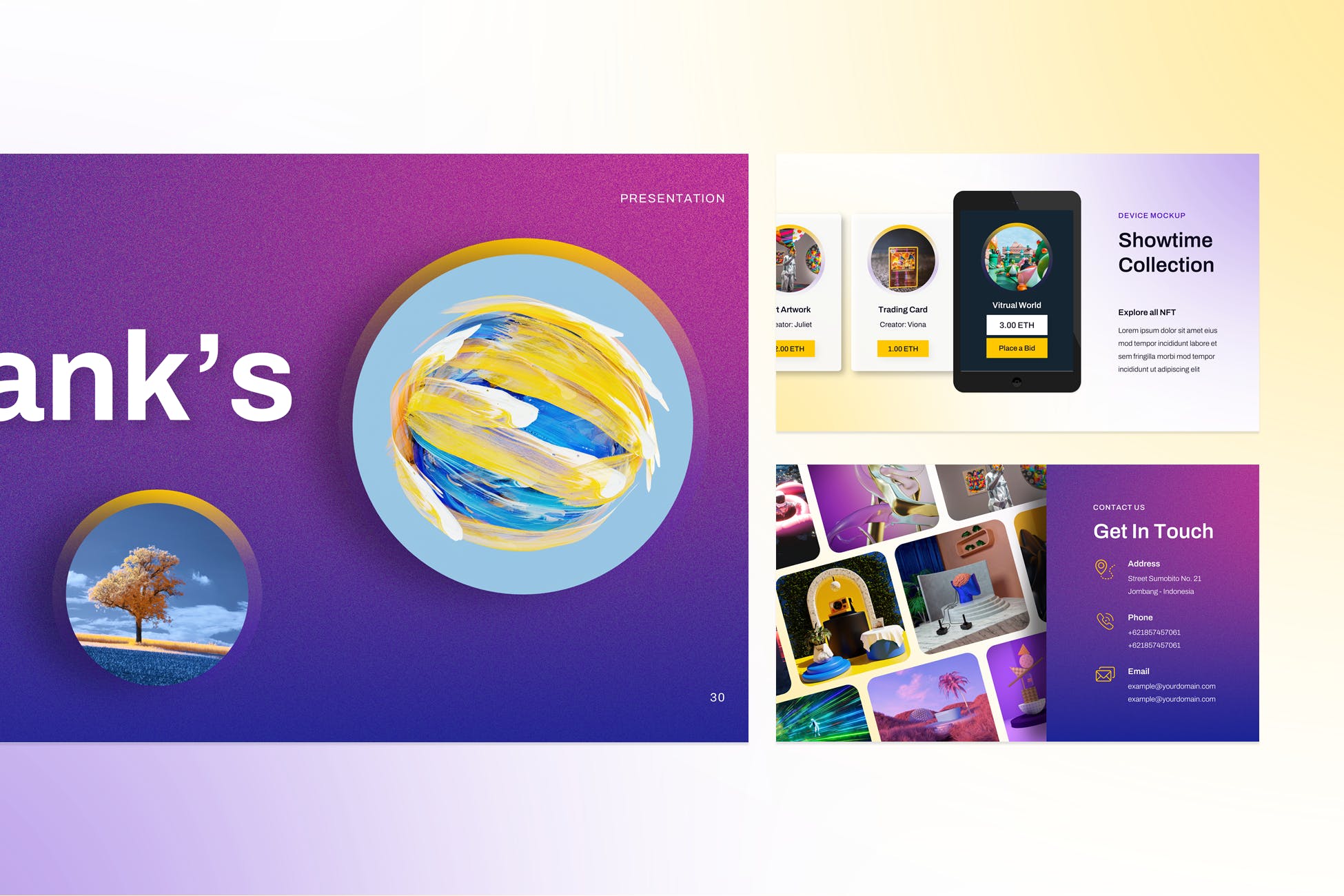 NFT创意数字资产PPT演示文稿 NFTc – NFT Creative Digital Assets PowerPoint 幻灯图表 sucaiwan.com