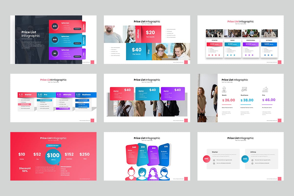 价格表单套餐图表PPT模板 Price Table PowerPoint Presentation 幻灯图表 sucaiwan.com