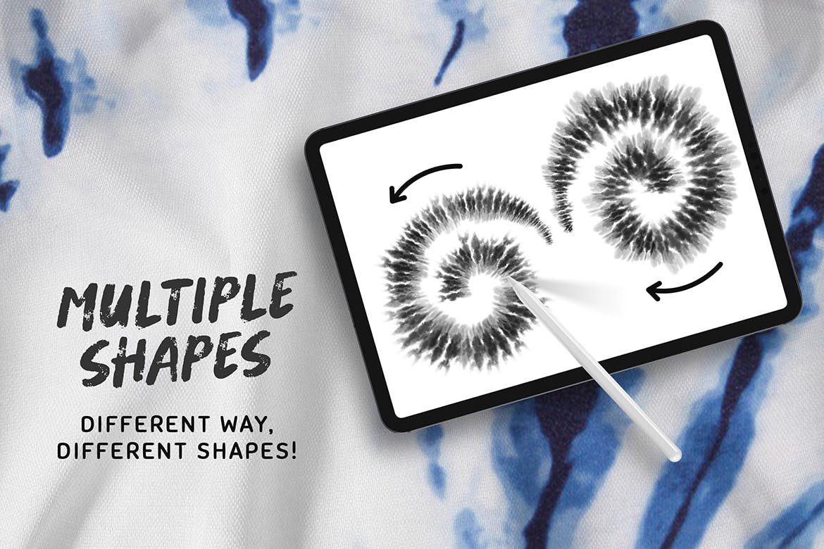 逼真的扎染Procreate笔刷 Procreate Realistic Tie Dye Brushes 笔刷资源 sucaiwan.com