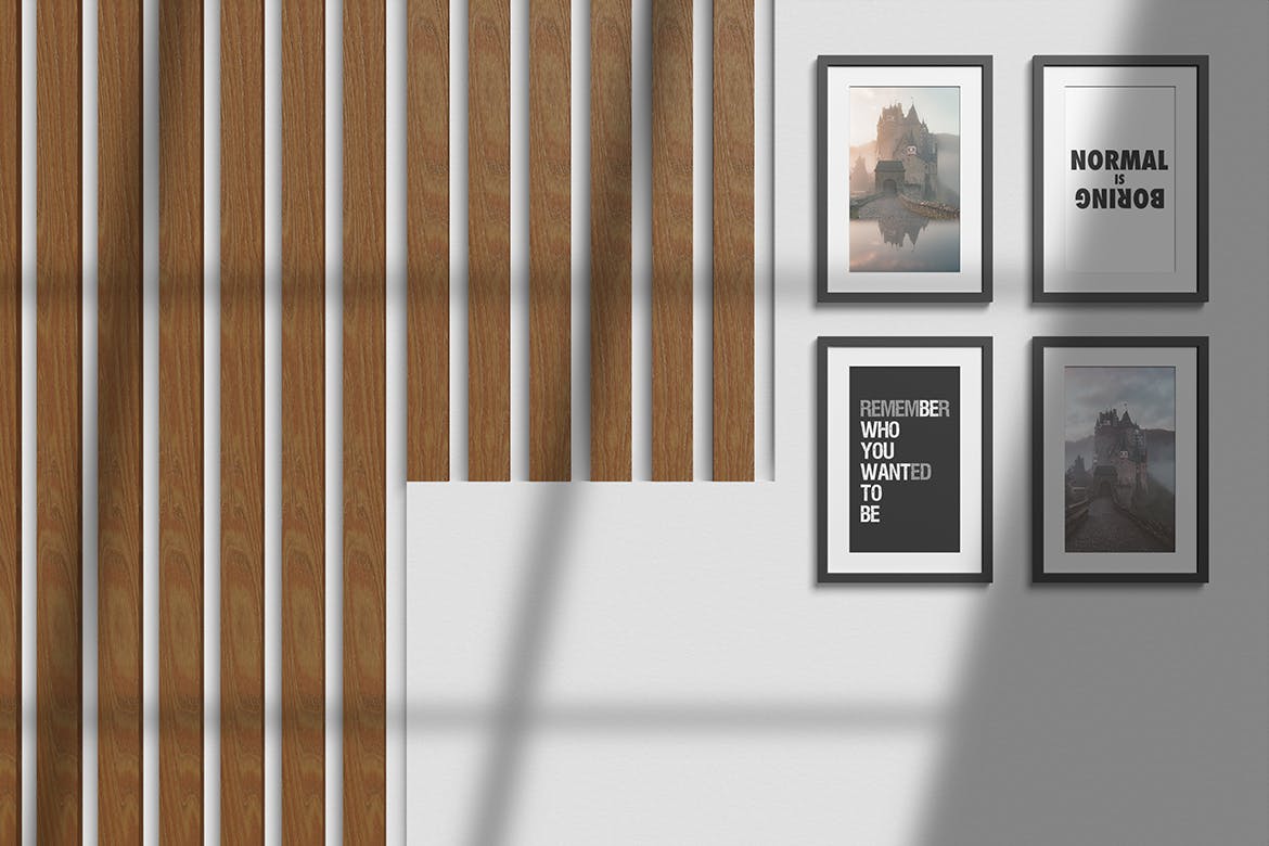 艺术墙框架画框样机模板 Frame Mockup 样机素材 sucaiwan.com