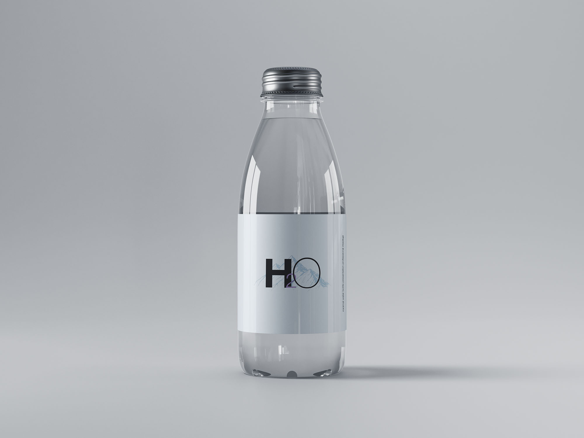 迷你透明玻璃水瓶样机 Mini Glass Water Bottle Mockup 样机素材 sucaiwan.com
