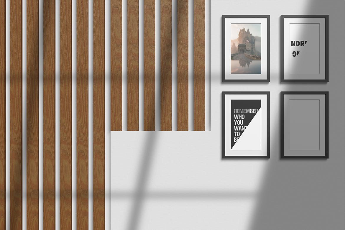 艺术墙框架画框样机模板 Frame Mockup 样机素材 sucaiwan.com