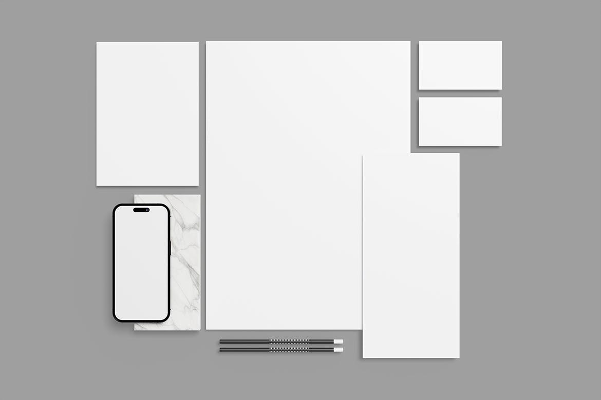 办公文具套装品牌VI样机 Stationery Mockup 样机素材 sucaiwan.com