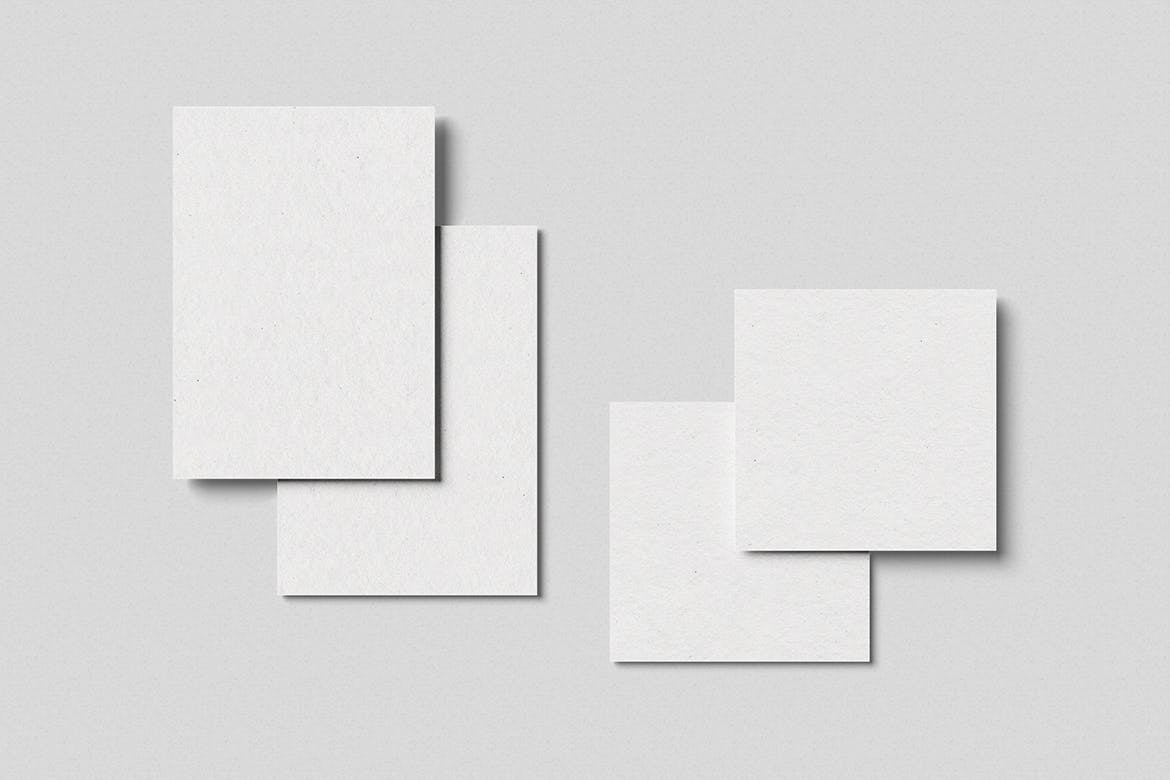 A5和方形尺寸婚礼请柬卡片样机图 A5 and Square Wedding Invitation Card Mockup 样机素材 sucaiwan.com