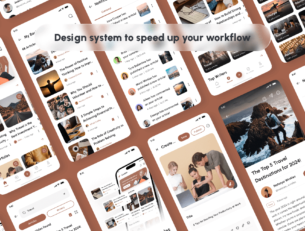 文章和博客App应用程序UI套件 APP UI sucaiwan.com