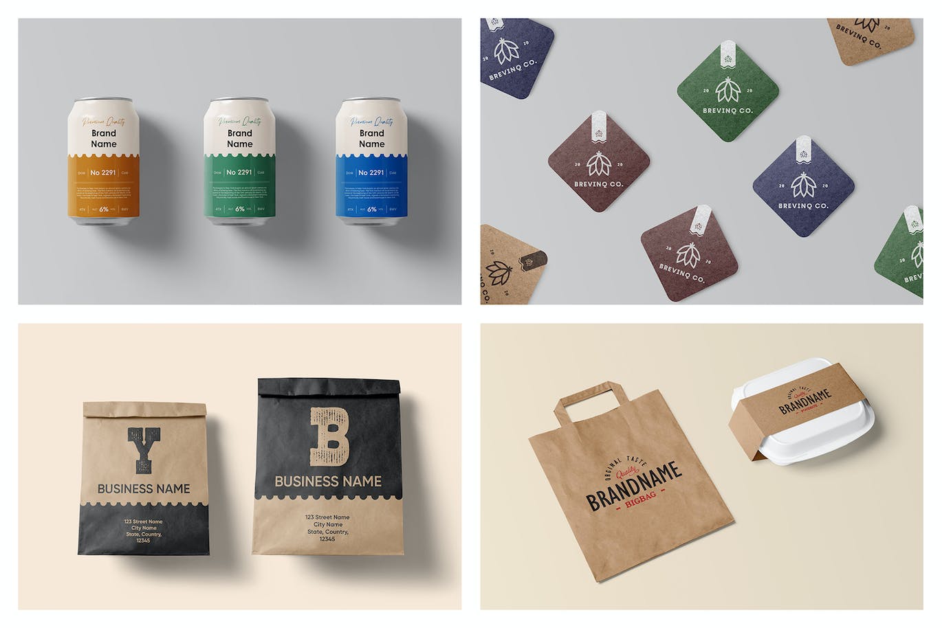 食品包装设计展示样机套件 Food Packaging Mockups 样机素材 sucaiwan.com